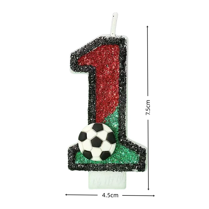 New 0-9 Number Birthday Candles Original Black Edged Red Green Football Digital Party Anniversary Candle
