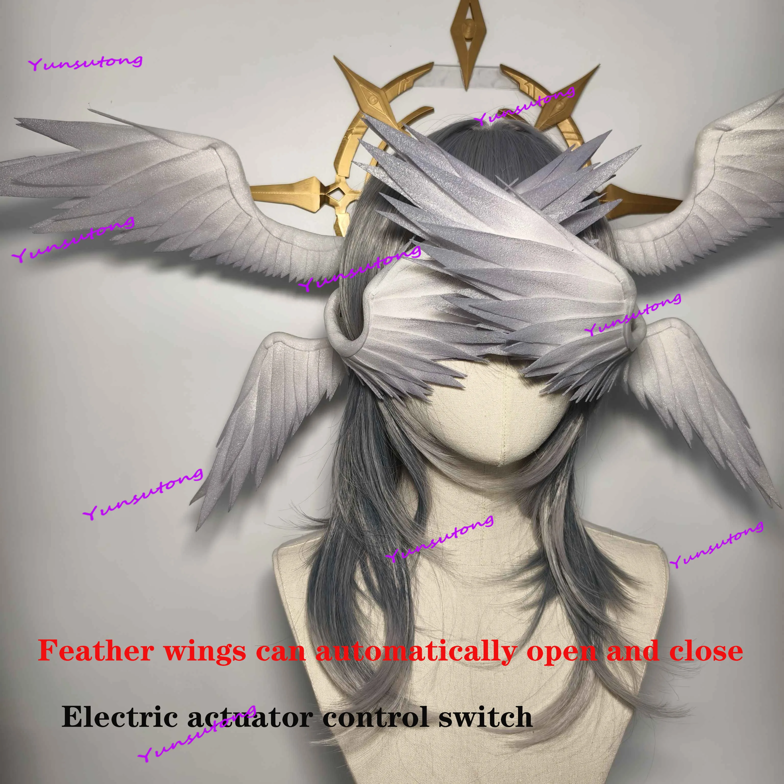 

Sunday Cosplay Six Winged Feather Headpiece Automatic Opening And Closing Game Honkai Star Rail Costume Prop