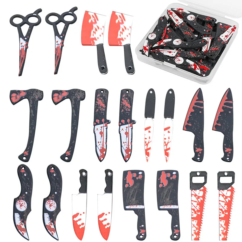 5cm/1.97in 미니 플라스틱 할로윈 플라스틱 장난감 칼 모델 소품 코스프레 레트로 호러 스타일 창의력 파티 용품 소년 선물