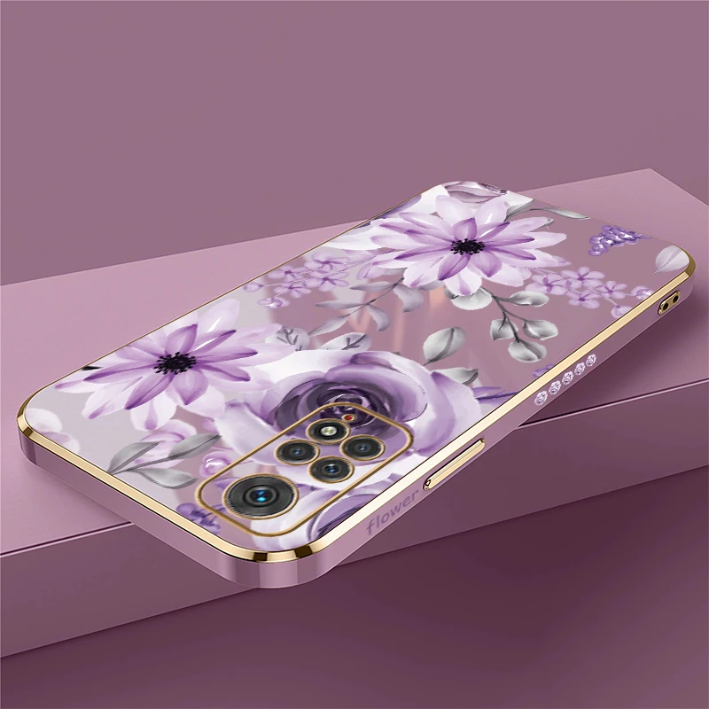 حافظة لهاتف شاومي ريدمي نوت 10T 10 Lite 10S 11 4G 11S 11E 11T 8 9 Pro Max 9S غطاء ناعم على شكل زهرة #6