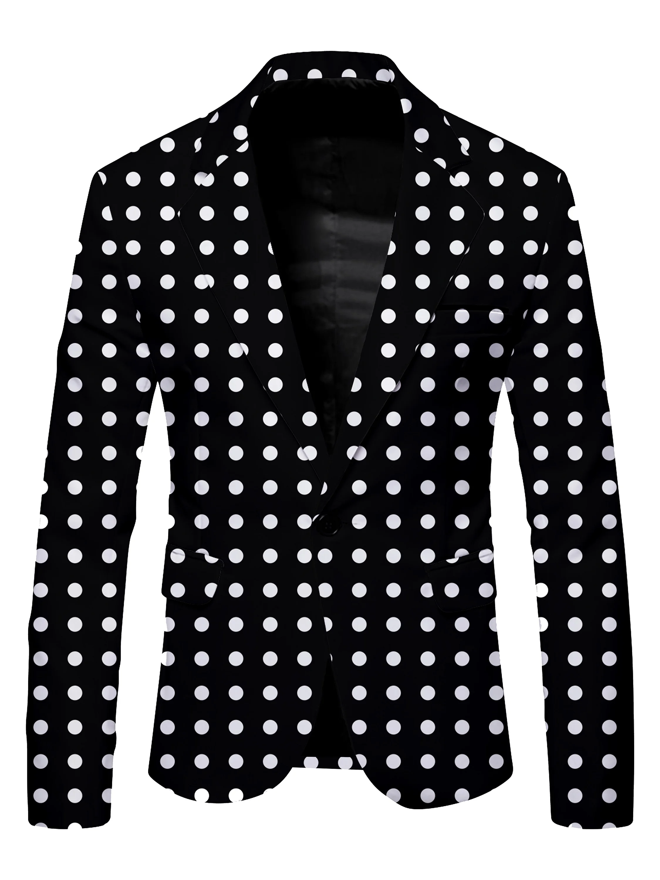 Men's stylish small polka dot long sleeve suit jacket
