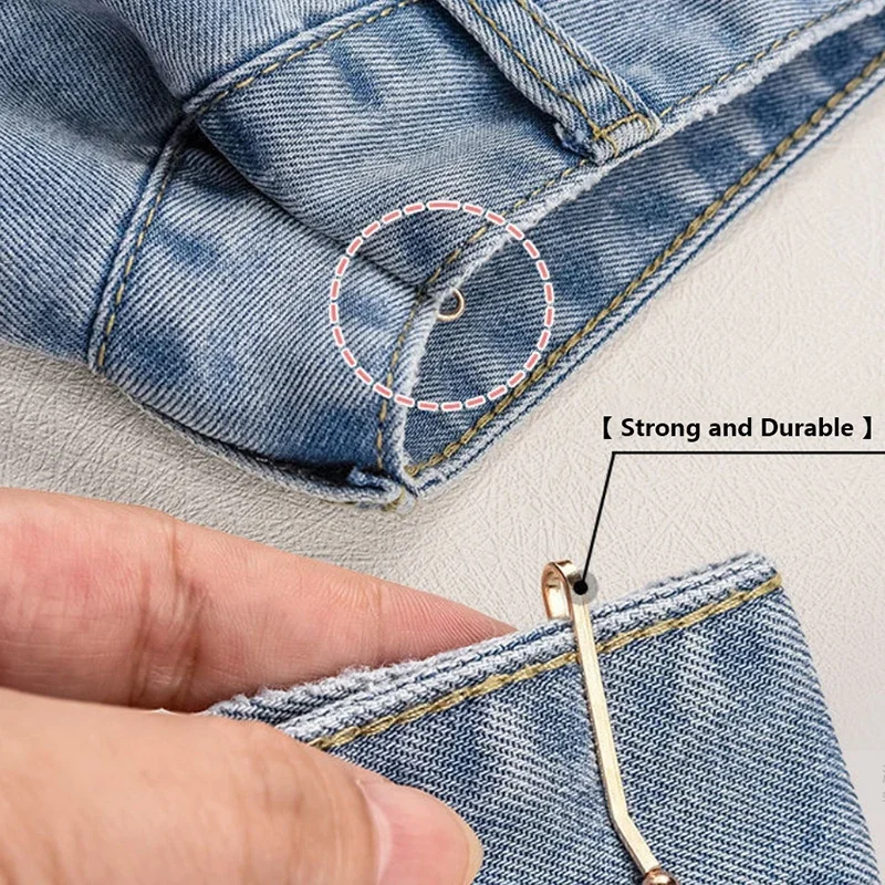 Clipes de Cintura Metálicos Invisíveis (4-24 peças) - Clipes de Botão Ajustáveis para Jeans/Roupas, Apertador de Cintura com Design Oculto