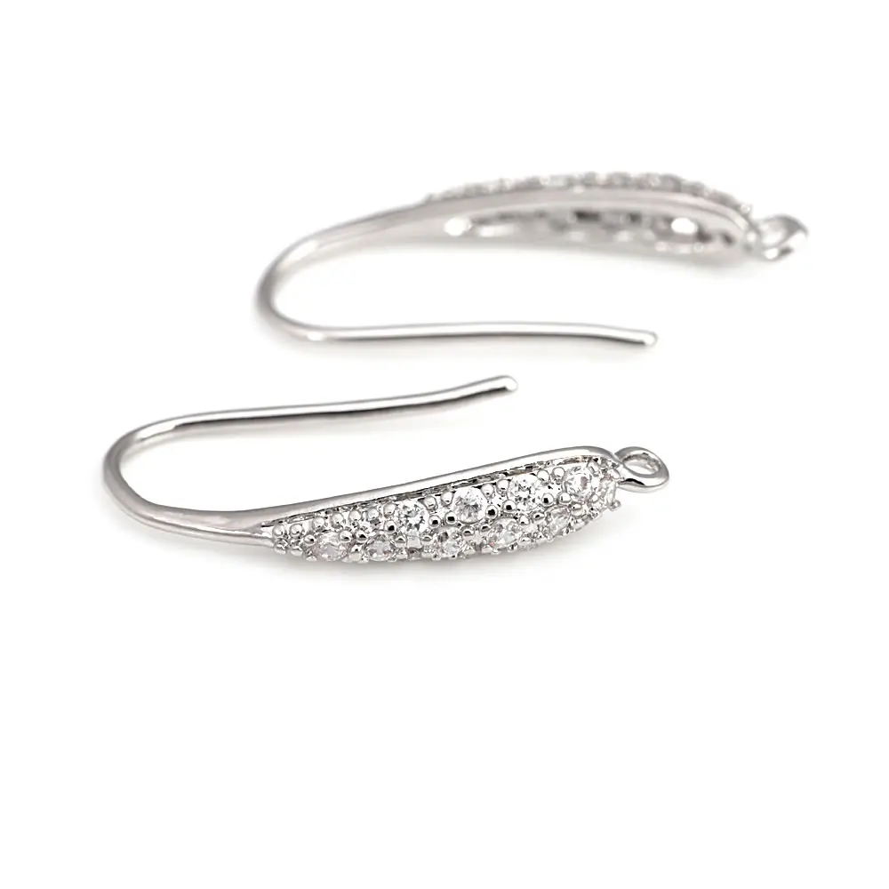 6PCS High Quality 18K Gold Color Brass with Zircon Earrings Hook Diy Jewelry Making Supplies Earrings Accessories for Women