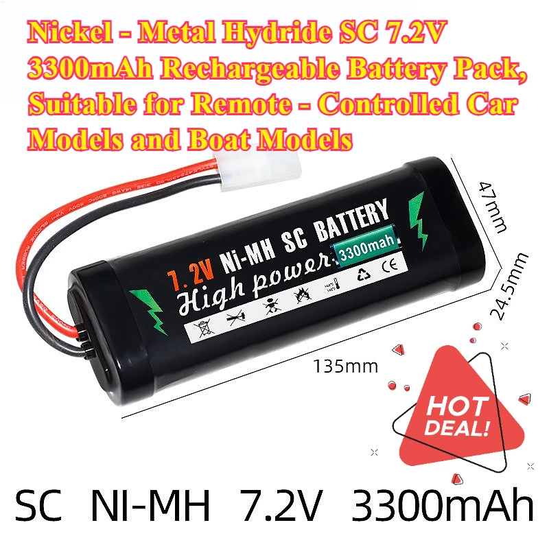 

SC 7.2V 3300mAh Rechargeable Battery Pack for Remote - Controlled Car Models and Boat Models Nickel - Metal Hydride