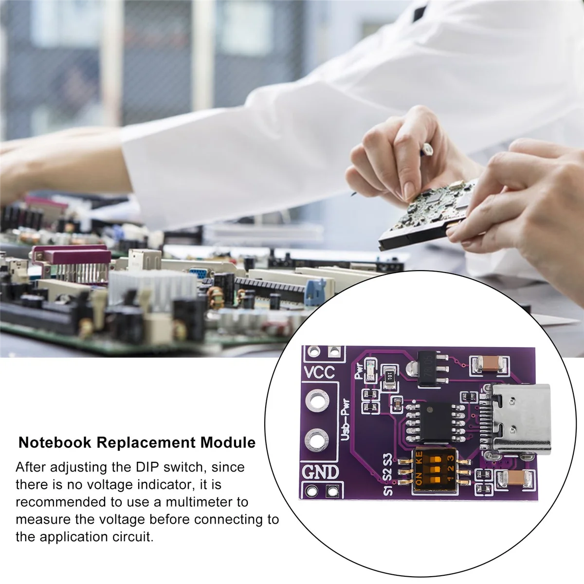 Type-C QC AFC PD2.0 PD3.0 to DC Spoof Scam Fast Charge Trigger Detector USB-PD Notebook Power Supply Change Board ModuleJAS