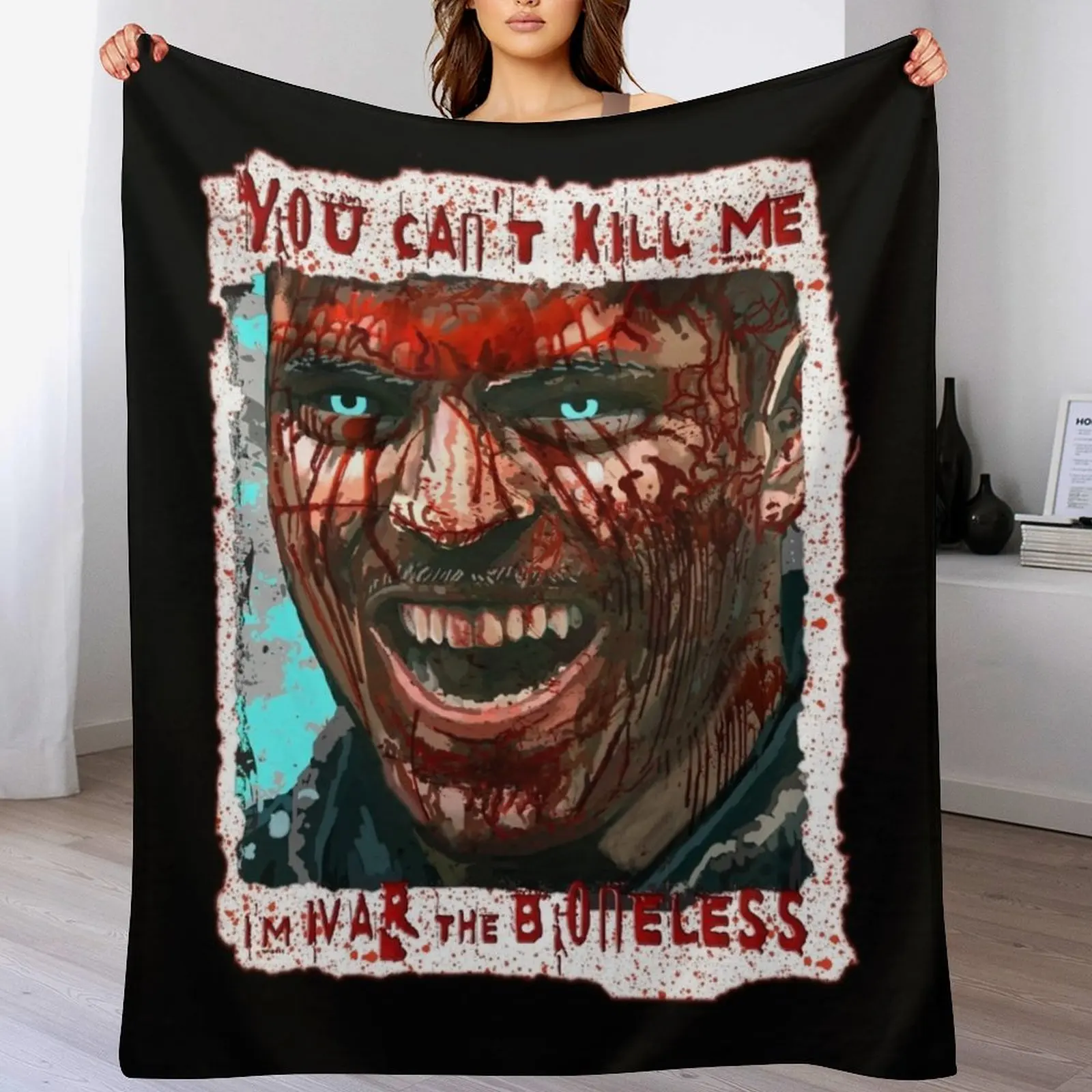 

Ivar the Boneless Viking King Painting Throw Blanket Warm Plush Fuzzy Blanket for Living Room