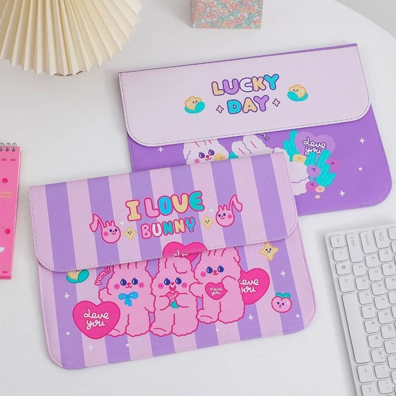Phim hoạt hình Bunny 12.9 13 13.3 inch cho trường hợp túi lót dễ thương trong túi bảo vệ doanh nghiệp du lịch đa chức năng