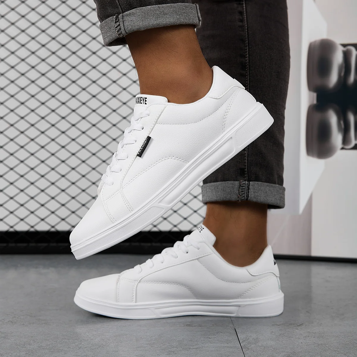 ربيع الرجال النساء أحذية في الهواء الطلق جلد أبيض حذاء رياضة كاجوال الصيف رياضة الجري تنفس المشي شقة الأحذية النسائية الموضة