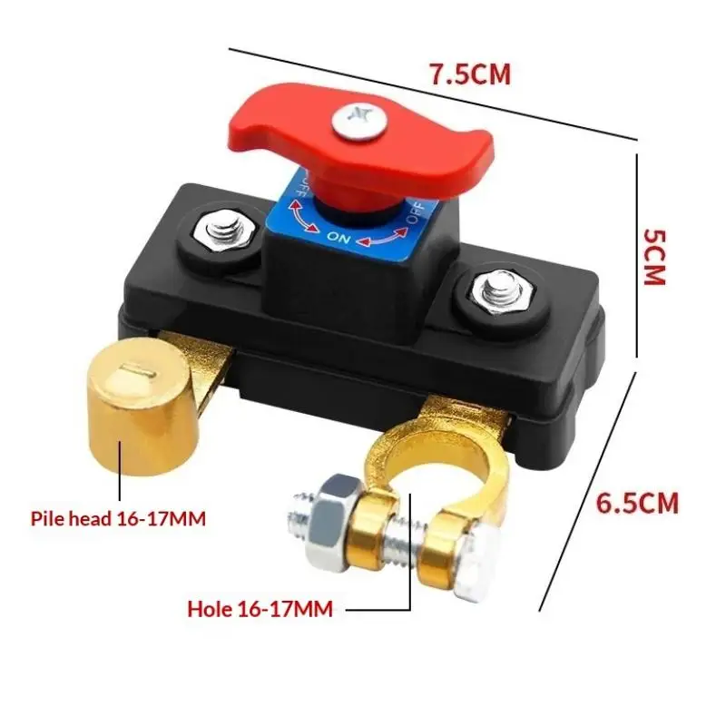 12V 24V Dual-Spannungs-Batterie-Hauptschalter, Zinklegierungsstruktur, negative Pol-Trennung für 16mm/17mm Durchmesser Pfahlköpfe – Detail 8