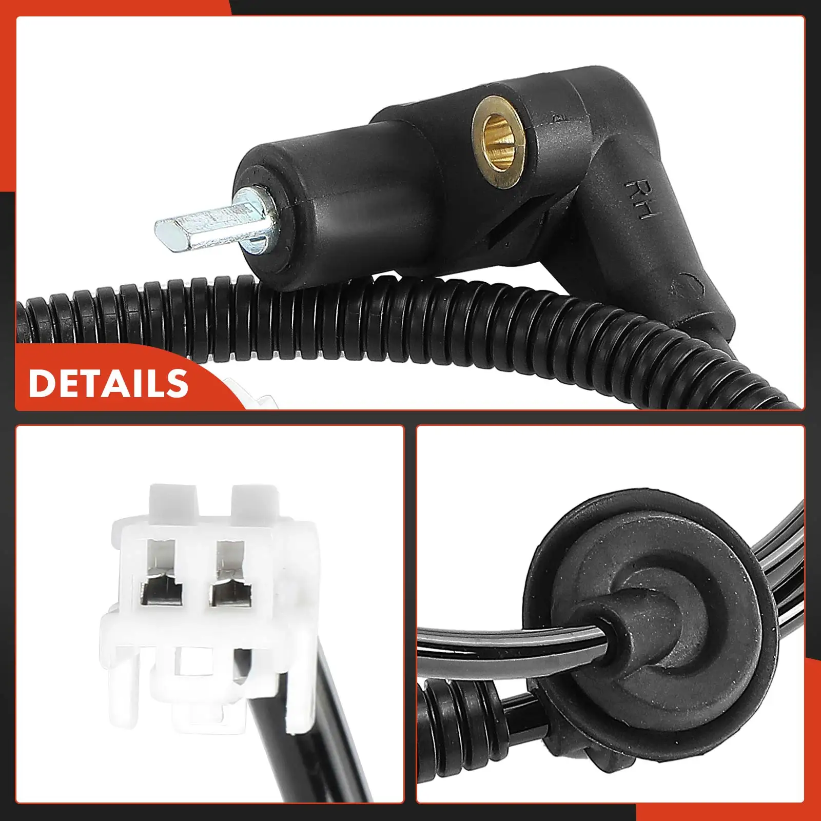 A-Premium Rear Passenger Side ABS Wheel Speed Sensor for Kia Rio 2002 6