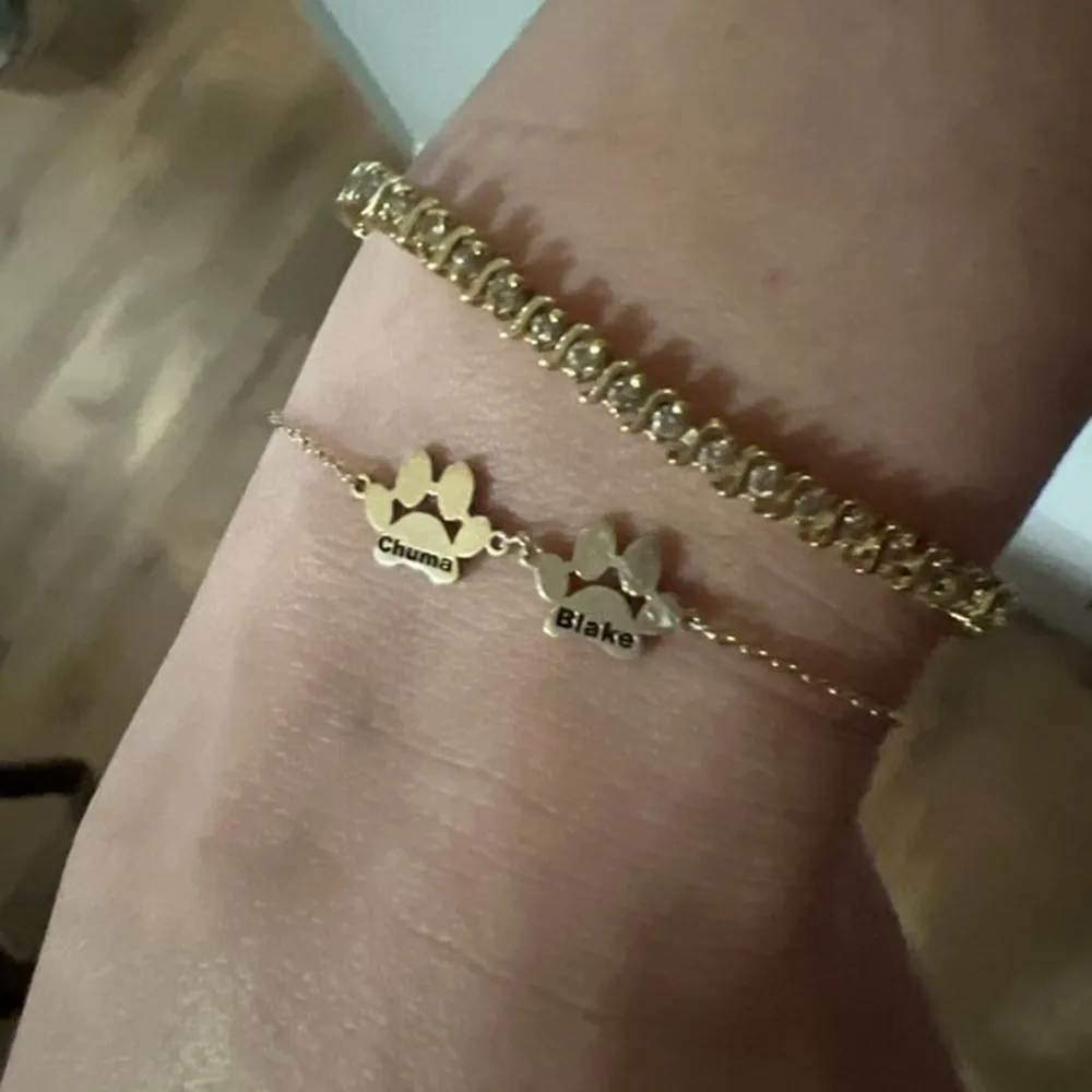 

Персонализированный браслет с принтом лапы собаки на заказ, мемориальные украшения для домашних животных, минималистичные браслеты с именами для женщин, рождественский подарок