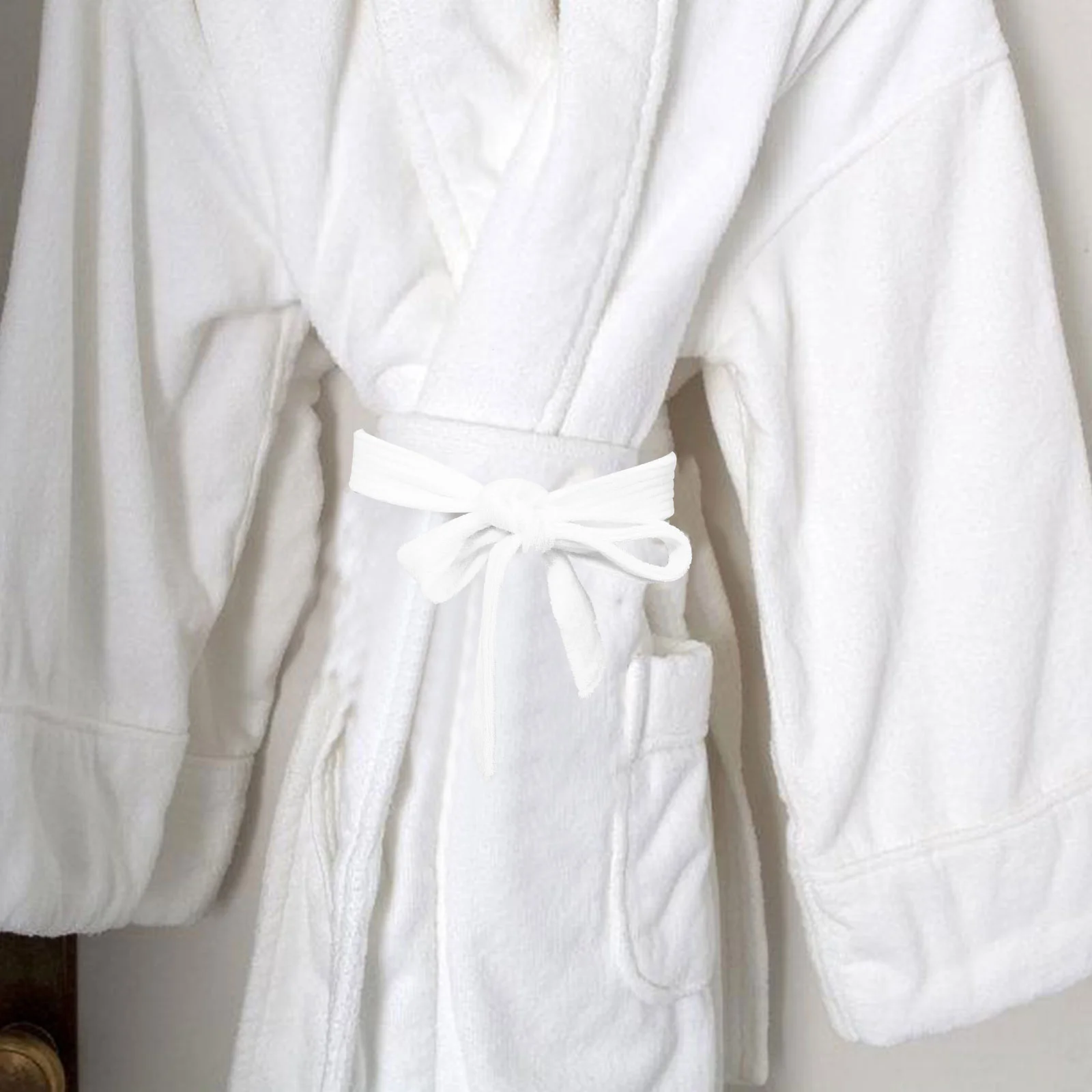 Bathrobe Belt Lightweight Waffle White Waist Strap Hotel Cotton Replacement Tie