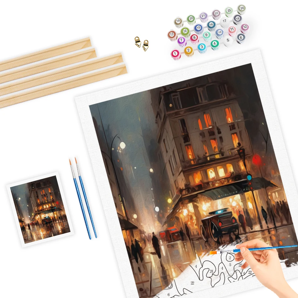 RUOPOTY Diy Malen Nach Zahlen Stadtbild Acrylfarben Farbmarker Zeichnung Leinwand Bild Handwerk Für Handarbeit Raumdekoration