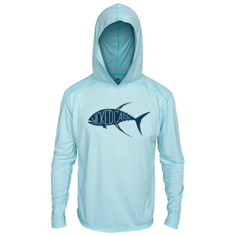 Summer Fishing Hoodies Wicked Catch Men Jersey Hat Long Sleeve Hoodie Fishing Shirt Camisa De Pesca Quick Dry Kit Uv Protection