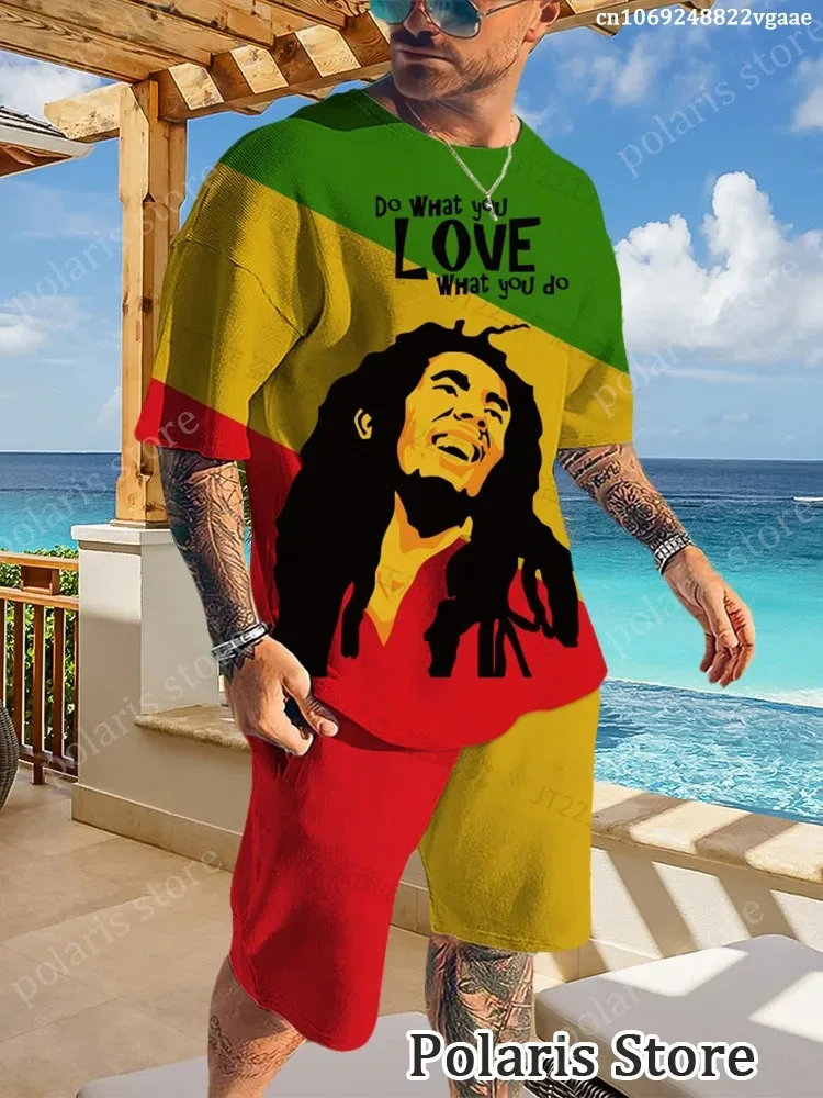 Jamaican Rapper Reggae Music Bob Marley Tracksuit One Love T Shirt HIP Hop Men Women Kids Clothes Rock Band Streetwear