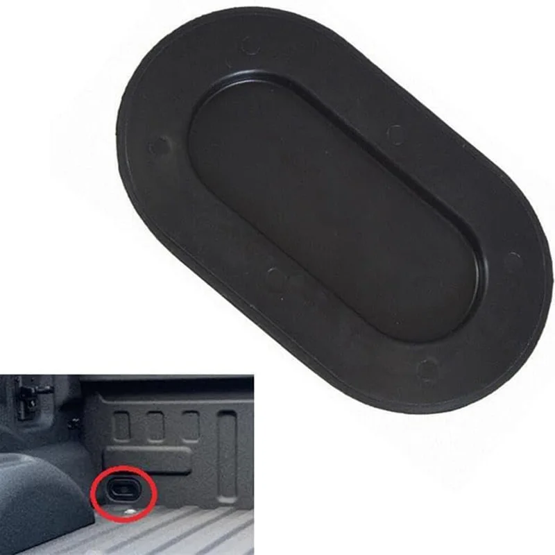 Truck Bed Front Oval Plug Drain Cover For Ford F-250 F-350 Super Duty 2017-2018 Black Plastic Car Body Sealing Plug Accessories