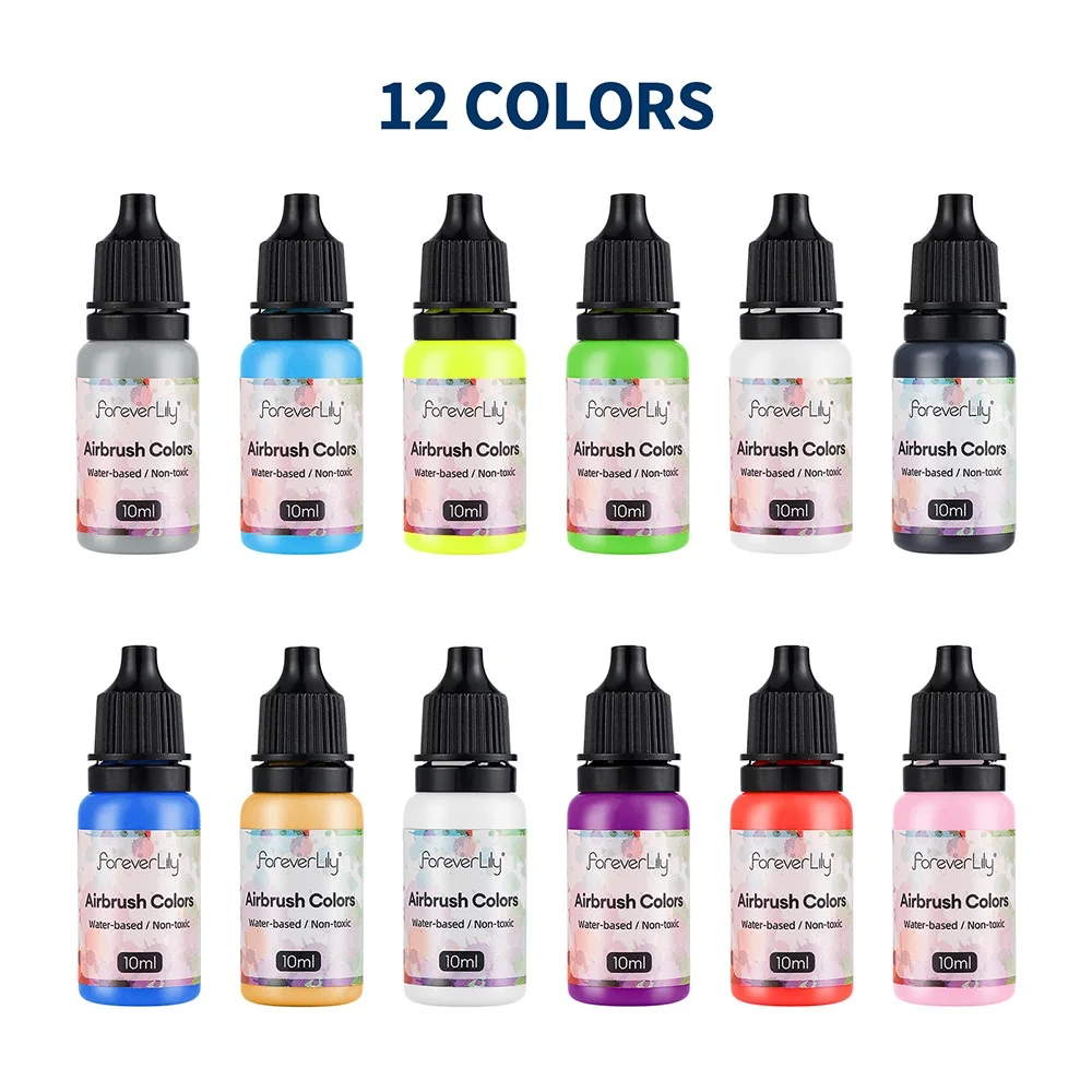 12 stücke Nagellack Farbe Airbrush Nagel Tinte Verwenden Für Airbrush Spritzpistole Farbe Malerei Schablone, Der Hohl Muster Nail art werkzeuge – Detail 7