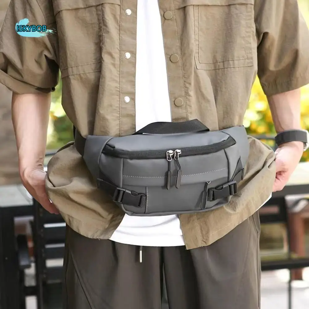 

Simple Multi-function Men Chest Bag Solid Color Waterproof Running Waist Bags Belt Bag Lightweight Sports Phone Bag Outdoor