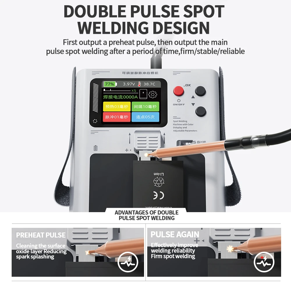 YCS SUPER WELDING 3rd Double Pulse Spot Welding Machine for Mobile Phone Repair Battery Double Pulse Spot Welding Tool
