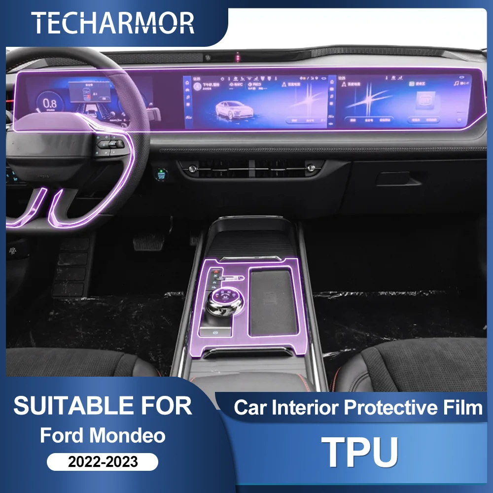 

Car Interior TPU Protector Anti-scratch Film For Ford Mondeo 2022-23 Auto Protective Transparent Anti-tear Stickers Accessories