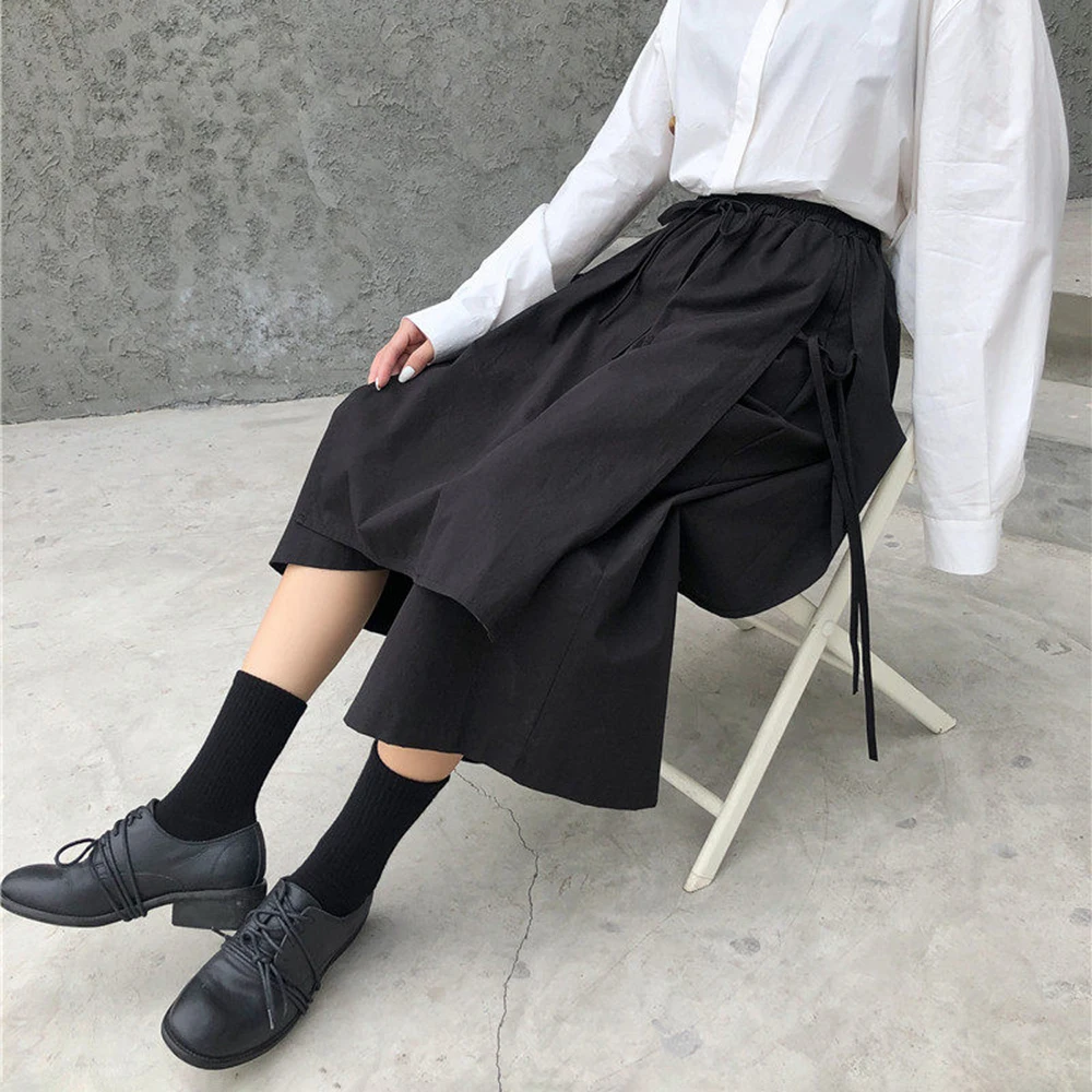 XS-5XL Winter New Men's Asymmetrical Layered Culottes American Vintage Fashion Trend High Street Casual Loose Men's Bottoms