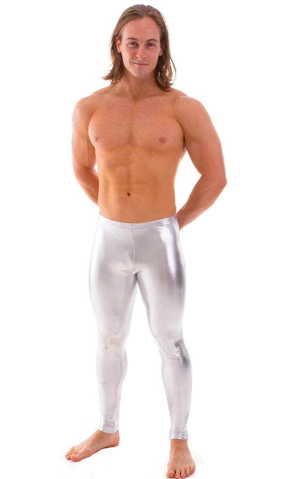 Glänzende Herren-Leggings sehen nass aus, helles Kunstleder, metallisch dehnbar, Tanzhose, Disco-Hose, Rock-Punk-Stil, Nachtclub, Nylon