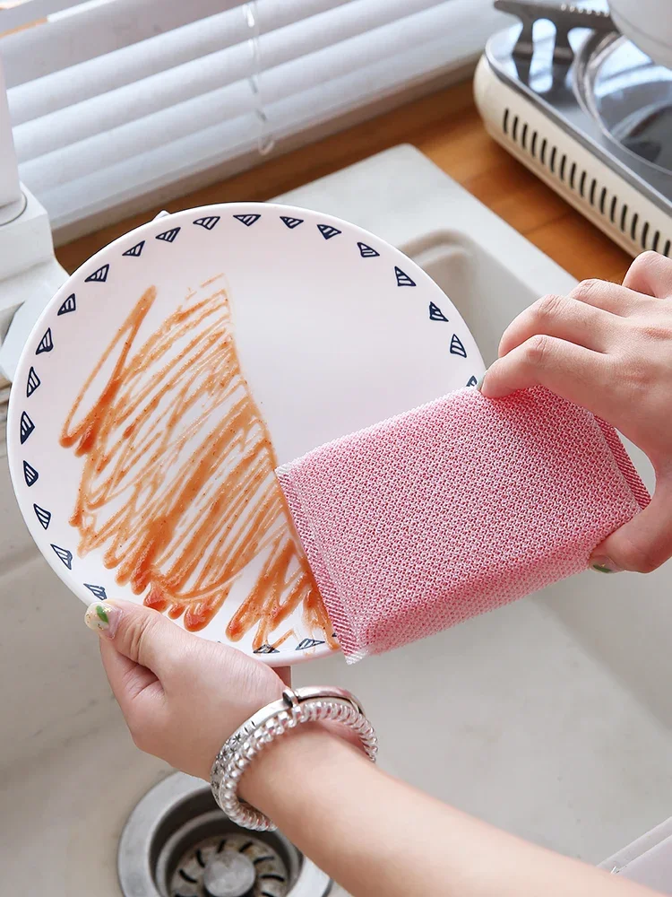 Dishwashing sponge kitchen non-stick brush pot utensil Household dishcloth Double-sided cleaning cotton cloth magic wipe