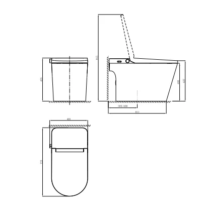 ワンピース 防水 電気ビデ インテリジェント自動温水スマートトイレ