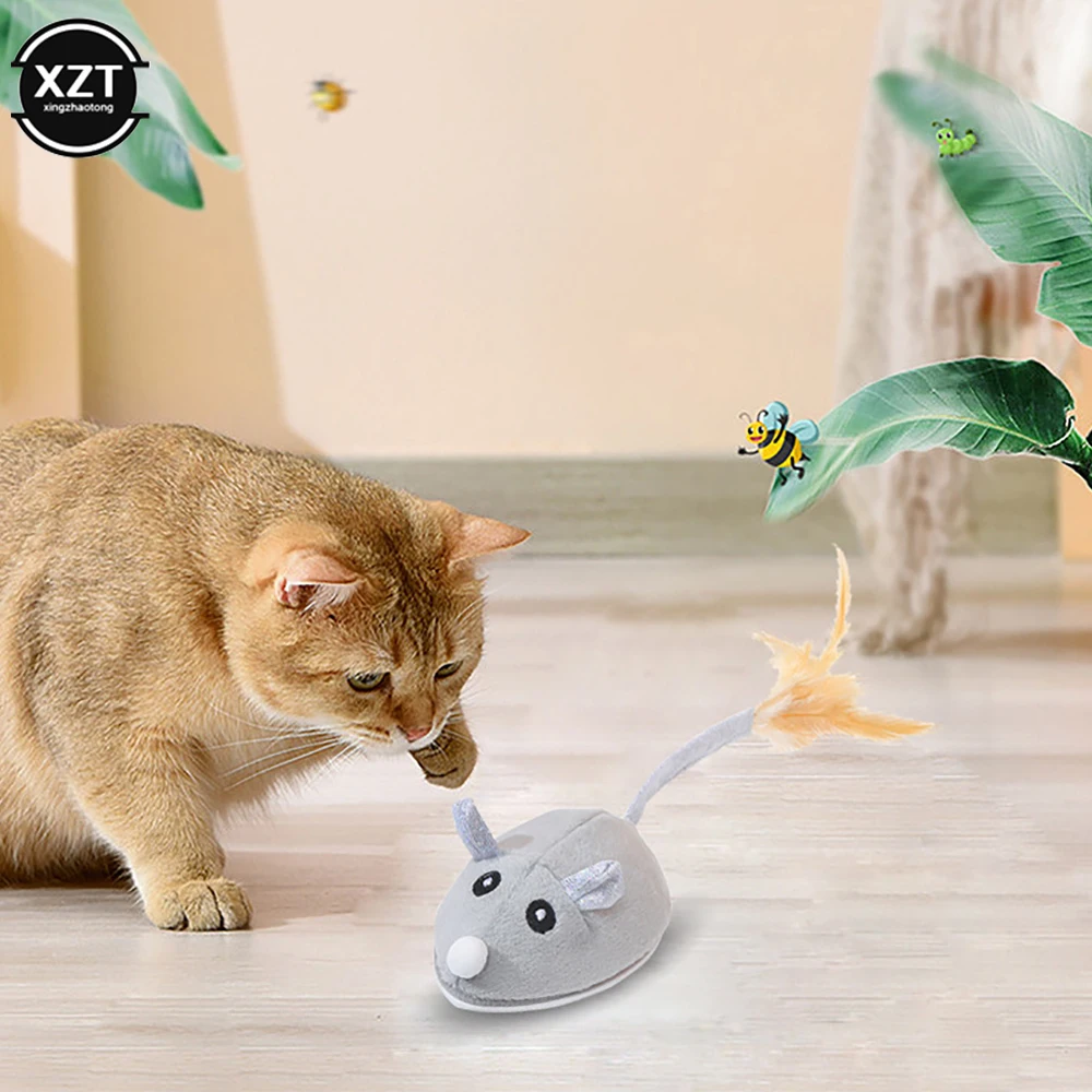 USB Charging Cat Interactive Toys Simulation Mouse Cat Toys Funny Teasing Automatic Cat Toys Smart Automatic Toys Pet Cat Toys