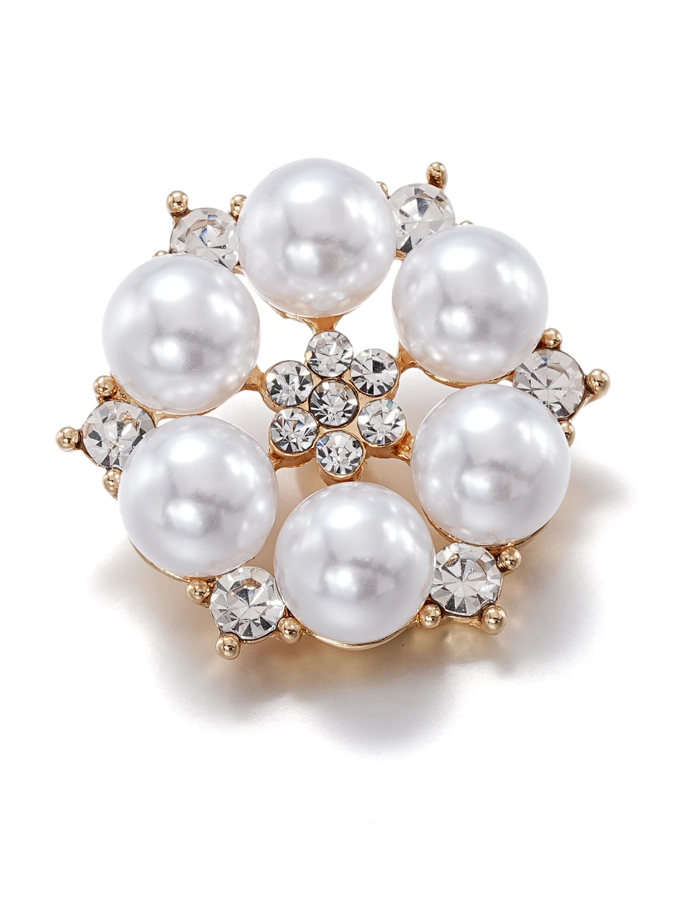 

10 шт./упак., высококачественный жемчуг цвета слоновой кости, стразы, пуговицы в форме цветка, декоративные аксессуары для рукоделия «сделай сам»