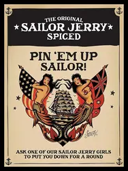 Sailor jerry-金属製のブリキの看板,12x8インチ,壁の装飾,クリスマスギフト,家の装飾