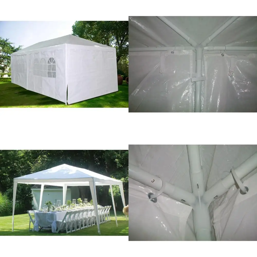 

Palm Springs White 10x20 Party Tent with Sidewalls Gazebo