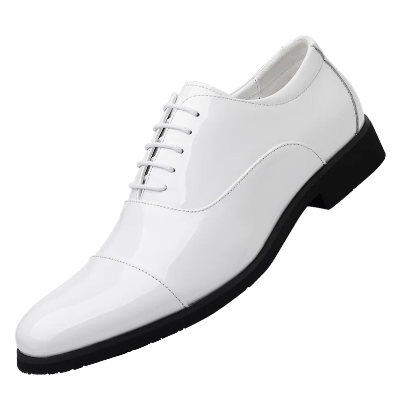 

2026Korean Black White Leather Shoes for Men Big Size Business Casual Shoes Male Spring Autumn Lace Designer Fashion Shoe Man