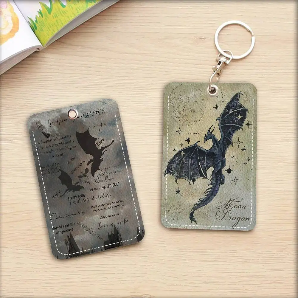 Fourth W-Wing Dragon PU Soft Leather Rectangular Key Card Holder Induction Elevator Protection Cover Youth Faion Accory