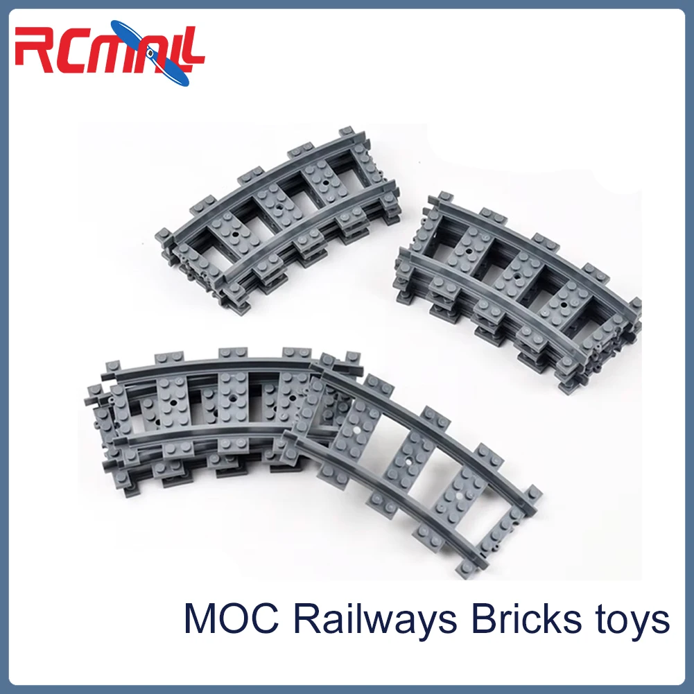 53400 Building Blocks City Trains Tracks Soft Curved Rails Adjustable Building Block Creative Models Toys For Kids Gift