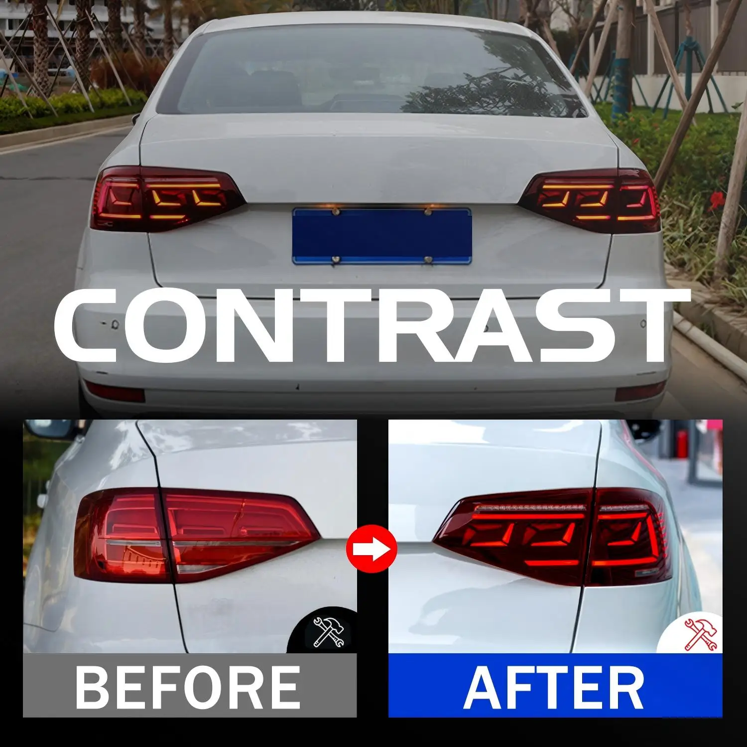 For VW Jetta MK6 2015-2018 LED Taillights Factory Car Accessories Start up Animation Sagitar Vento Back Rear Lamp