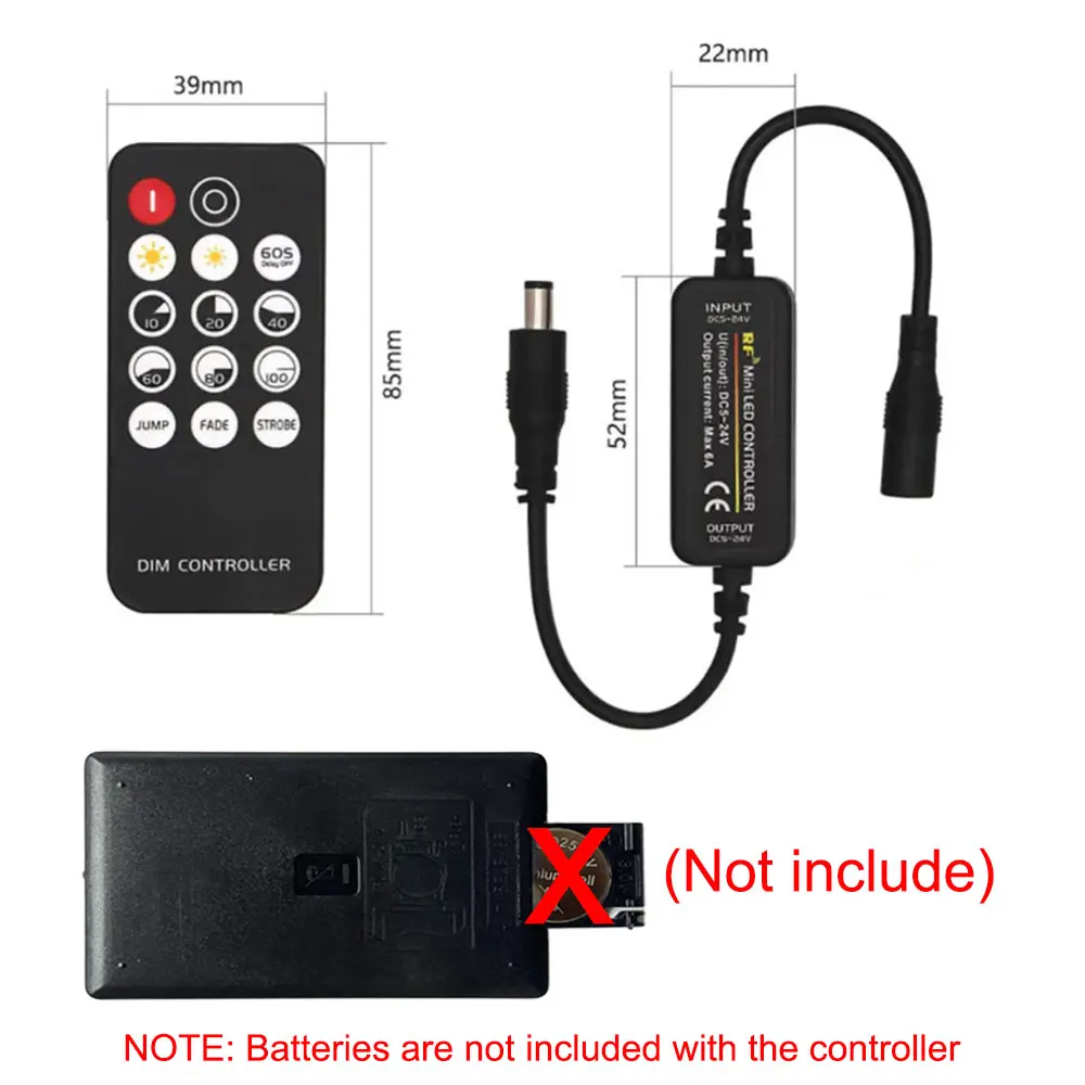 Mini RF LED Controller Wireless Dimmer Switch 14 tasti telecomando per DC5-24V 2835 3528 5050 5730 monocolore COB Strip Light