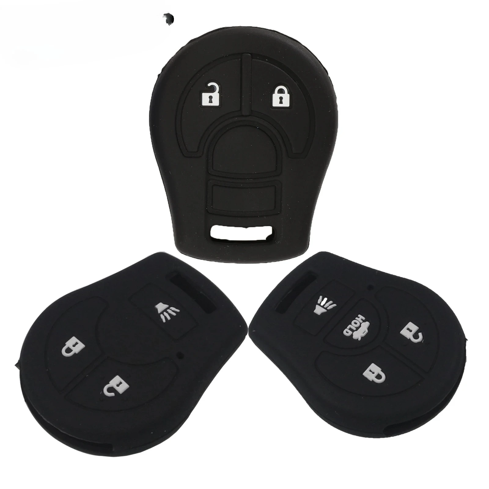 Silicone Soft Rubber Car Key Fob Case For Nissan Juke Micra Qashqai March Tiida 2/3/4 Button Car Key Cover Holder
