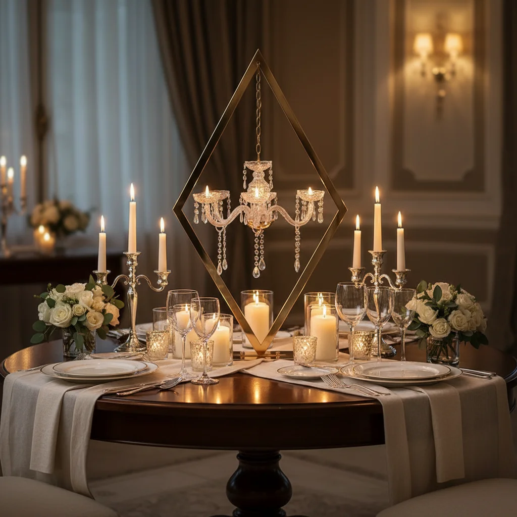 

4-10pcs Elegant Gold Metal Wedding Centerpiece with Candle Holder, for Table, Backdrop, Arch, Stage Decor