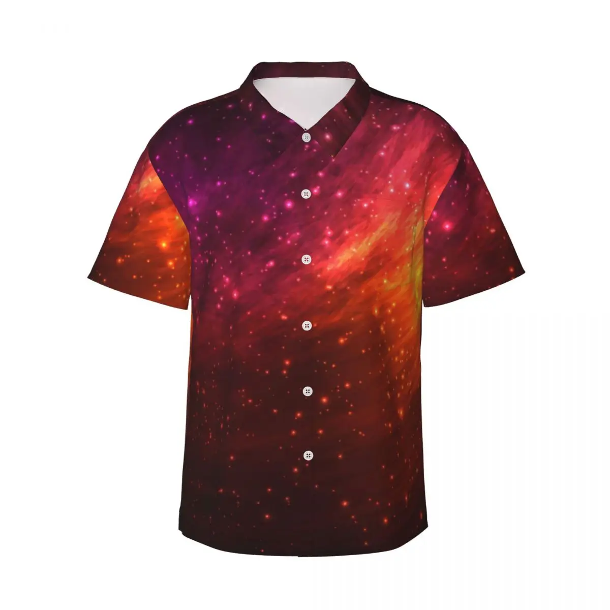 Cosmic Space Galaxy Light Shining Stars Casual Shirt Vintage Summer Shirts Man Short Sleeve Vacation Pattern Oversized Blouses