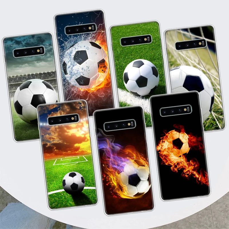 Fire Football Soccer Ball Phone Case For Samsung Galaxy M21 M12 M31S M32 M51 M52 Note 20 Ulte 10 Plus 9 8 J4 J6 + J8 M11 F52 F62