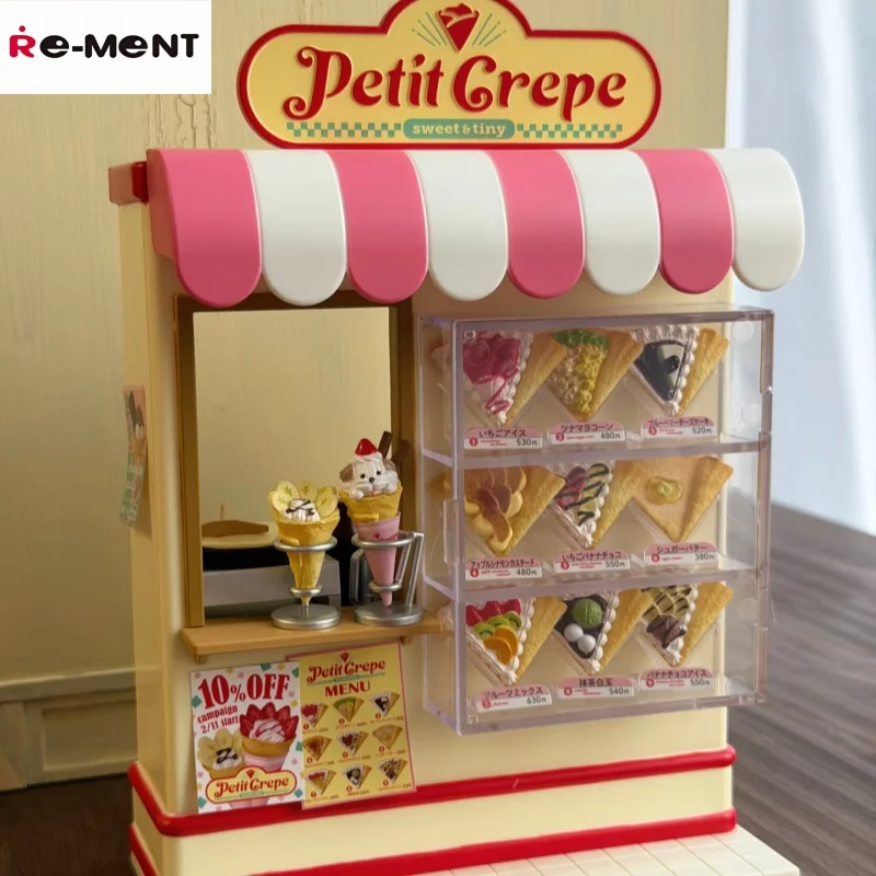 

Re-Ment Petit Crepe Miniature Street Crepe Shop Playset Sweet Tiny Dessert Figurines Food Play Set Collectible Dollhouse Decor