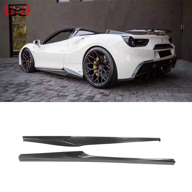 

High Quality N Style Dry Carbon Fiber Auto Parts Side Skirts for Ferrari 488 GTB and Spider 2015-2018