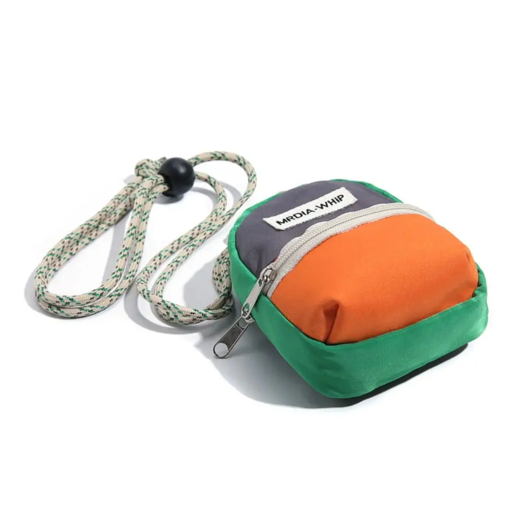 Новый подвесной кошелек для монет на шею, полиэстеровая сумка для хранения наушников, мини-кошелек контрастного цвета, противоугонная маленькая сумка для ключей