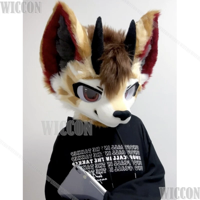 Furry kigurumi głowa maska z czaszką Fursuit rekwizyt Cosplay 3D Print PLA resinous kostium mężczyzna kobiet prezent Halloween odgrywanie ról dostosowane