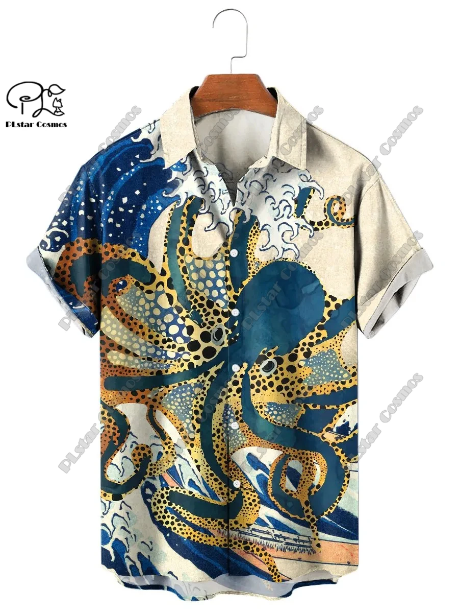 New Hawaiian Shirt Beach Summer Custom Hawaiian Shirt 3D Printing Men Shirt Women T Shirt Hip Hop Shirt Cosplay Costume X-34