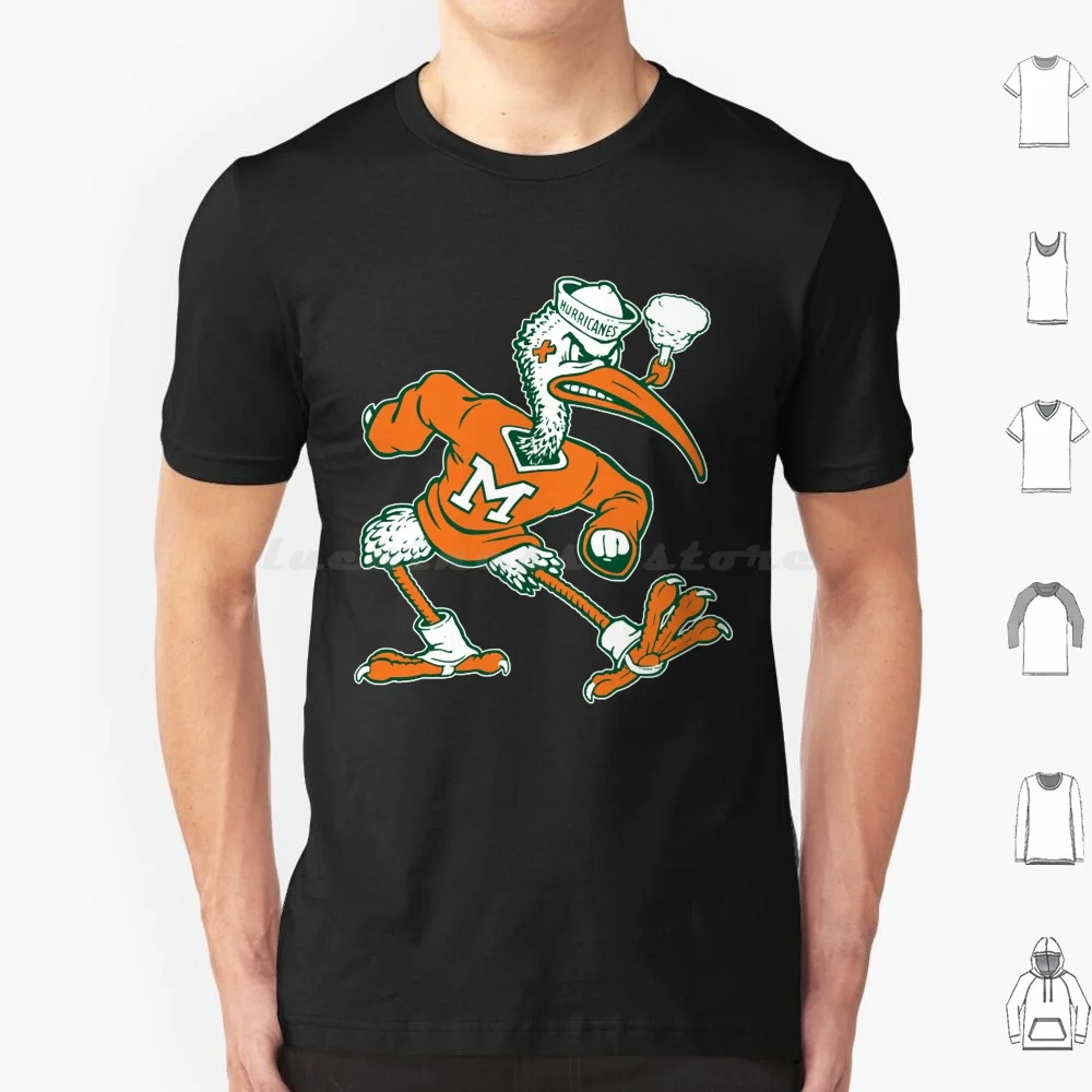 Vintage Mascot Of Univ. Of Miami Mascot T Shirt Cotton Men Women DIY Print Alumni Basketball College Football Ibis Miami Retro