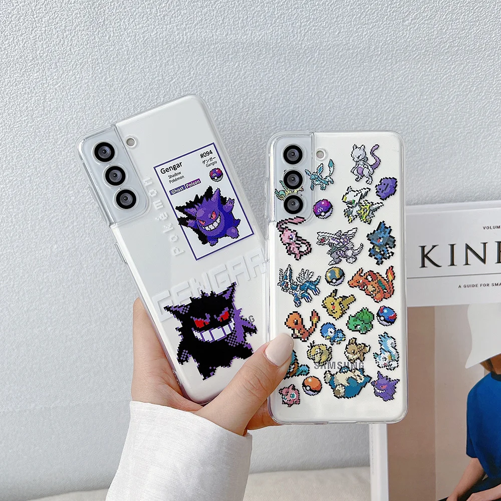 3D Cartoon Funny Pika Pikachu Pokemon Clear Soft Phone Case For  Samsung S24 S23 S22 Ultra S21 S21 Plus A54 A55 A34 A35 Shell