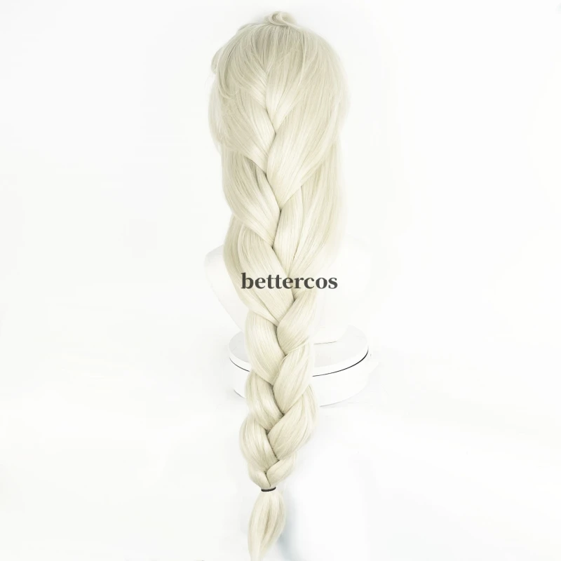 Elsa Wig Synthetic Blonde Braid Styled Cosplay Wigs Halloween Carnival Party Play Role + Wig Cap image 6