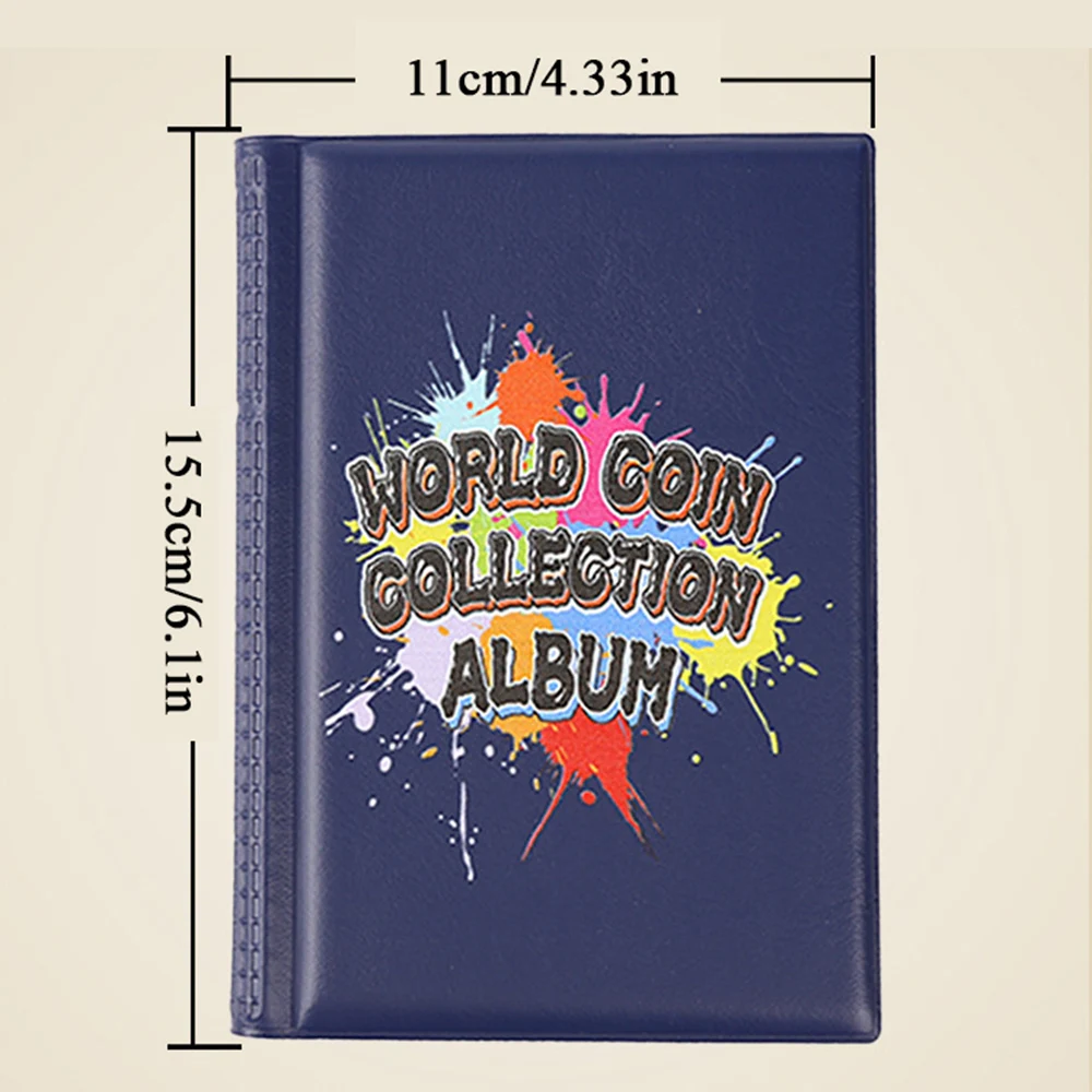 120 Coins Storage Book Commemorative Coin Collection Album Holders Collection Volume Folder Hold Multi-Color Empty Coin Books